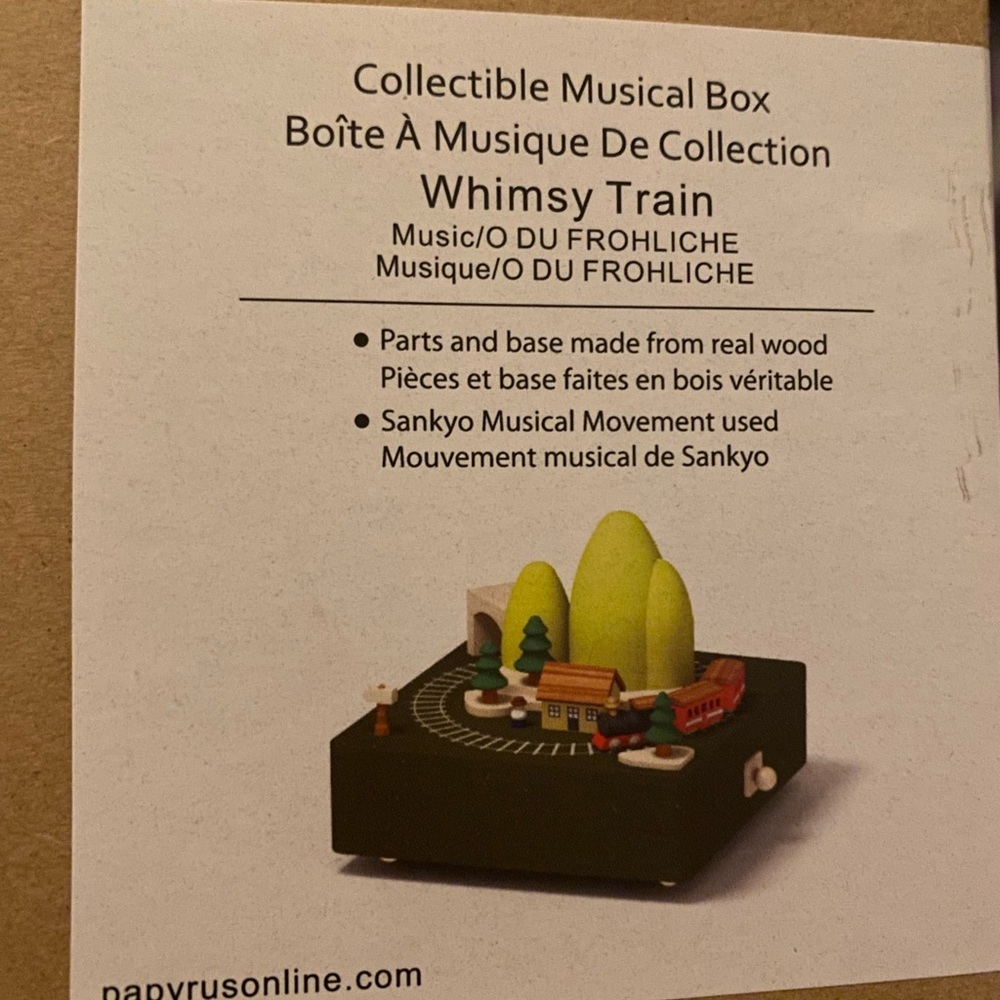 Wooderful Music Box, “Whimsy Train”.  Brand New in box.  Purchased from Papyrus.